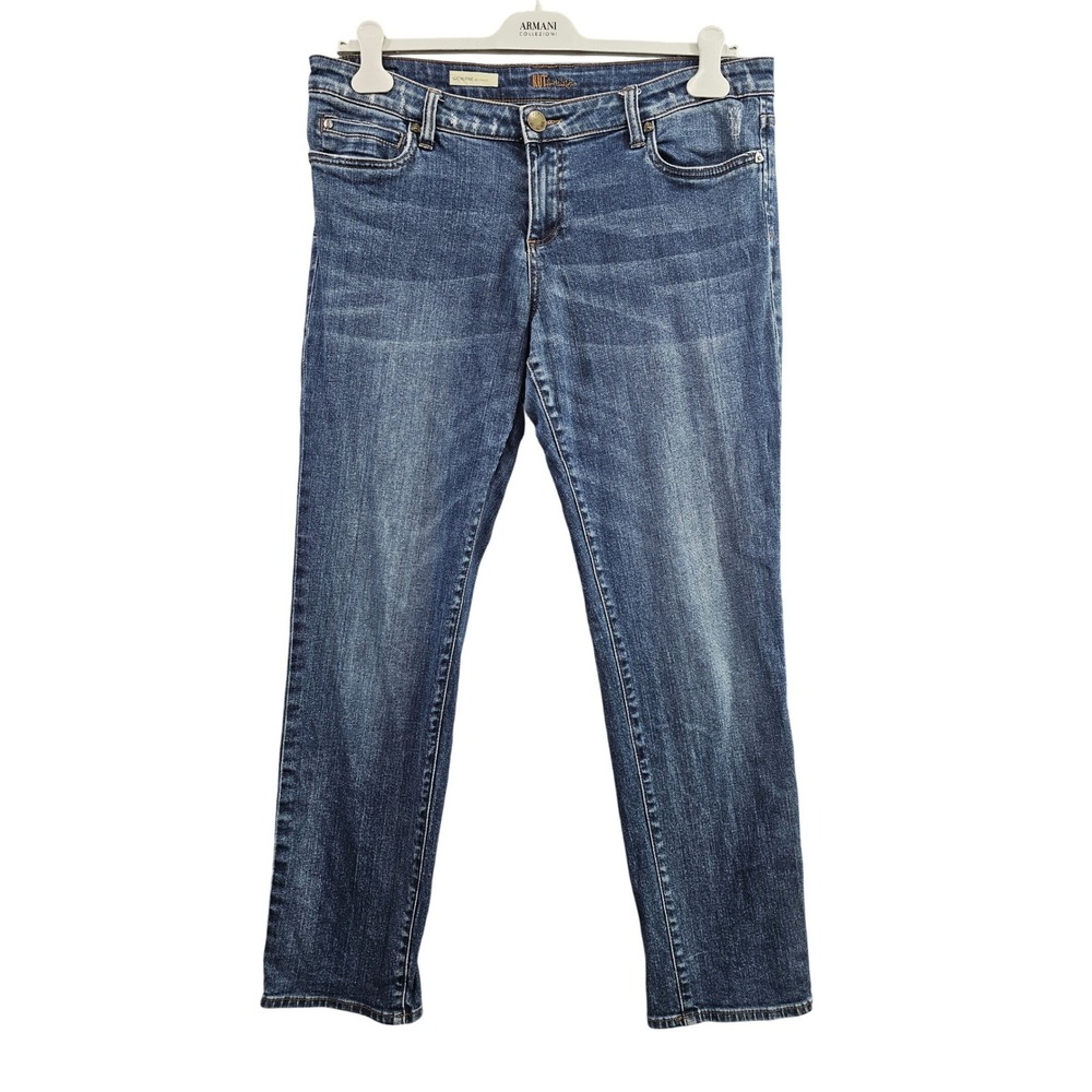 Kut from the Kloth Catherine Boyfriend Jeans Women Size 12 Blue Denim Distressed